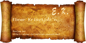 Ebner Krisztián névjegykártya