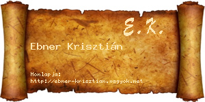 Ebner Krisztián névjegykártya